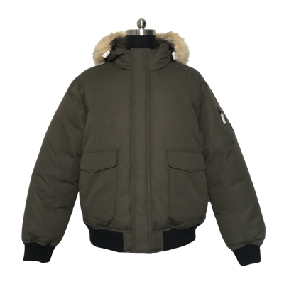 Męska Parka Puchowa W Stylu Wojskowym